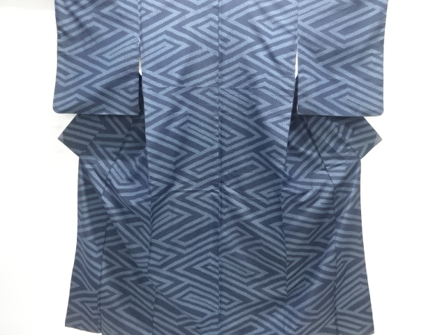 JAPANESE KIMONO / TOKAMACHI TSUMUGI / WOVEN GEOMETRIC